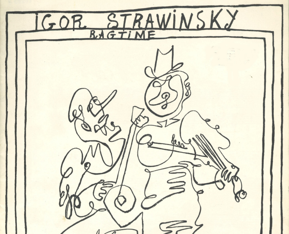 Ragtime van Igor Stravinsky (1882-1971) met de legendarische cover getekend door Pablo Picasso (1881-1973). B-Bc E03877.